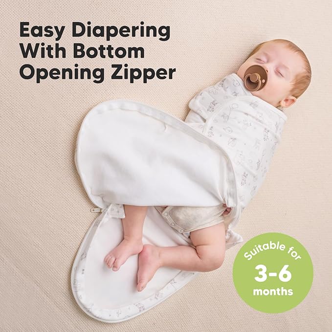 Baby Swaddle Sleep Sacks with Zipper - 3-Pack Newborn Swaddle Sack, Baby Swaddles Sleep Sack 3-6 Months, Wearable Blanket Baby, Baby Swaddle Blanket Wrap, Swaddle Sack,Easy Change Swaddle(Aspire, L)
