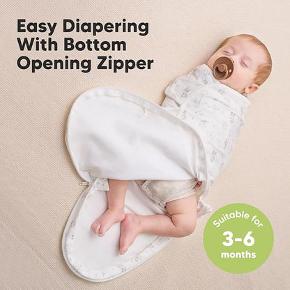 Baby Swaddle Sleep Sacks with Zipper - 3-Pack Newborn Swaddle Sack, Baby Swaddles Sleep Sack 3-6 Months, Wearable Blanket Baby, Baby Swaddle Blanket Wrap, Swaddle Sack,Easy Change Swaddle(Aspire, L)