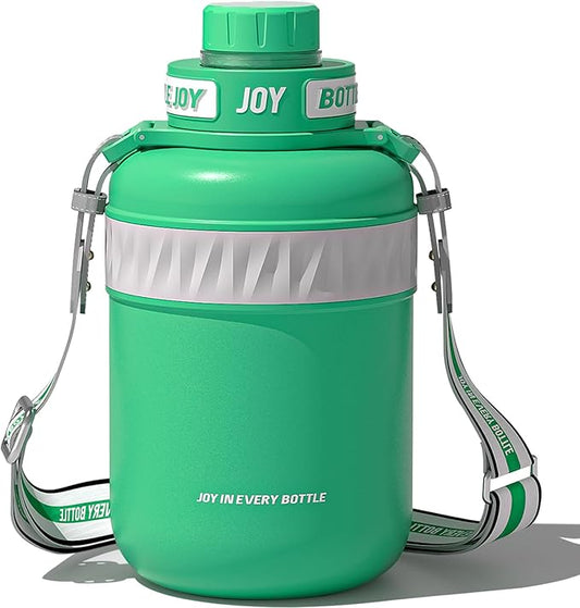 Stainless-Steel Water Bottle: Leakproof Lid, Perfect Sip, Double Insulated, Eco-Friendly, Dishwasher Safe & Stylish Strap (Sea Turtle, 48 oz)