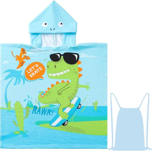NovForth Kids Beach Towel for Boys Girls, Mermaid Hooded Bath Towel Wrap, Toddler Pool Towel with Hood