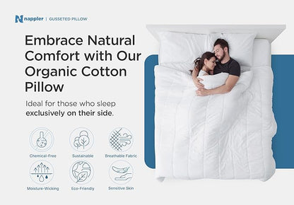 Side and Back Sleeper Pillow for Neck and Shoulder Pain Relief - Shredded Memory Foam Bed Pillow for Sleeping - 100% Adjustable Fill - Queen Size - Modal Washable Case. Extra Fill Included