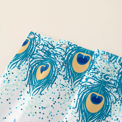AILONEN Peacock Shower Curtain for Girls,Beautiful Green Peacock Bath Curtain for Kids Women,Peacock Feather Print Waterproof Shower Curtain for Bathroom Decor with 12 Plastic Hooks, 72" W*78" H