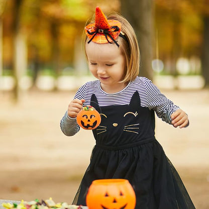 Toyvian Mini Halloween Portable Pumpkin Bucket, 20PCS 2.75 inches Small Halloween Pumpkin Candy Buckets Children Trick or Treat Bags