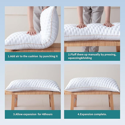 Pillow for Side and Back Sleepers Side Sleeper Pillow for Neck and Shoulder Pain Side Sleeper Bed Pillows Queen Size with Adjustable Shredded Memory Foam Filling