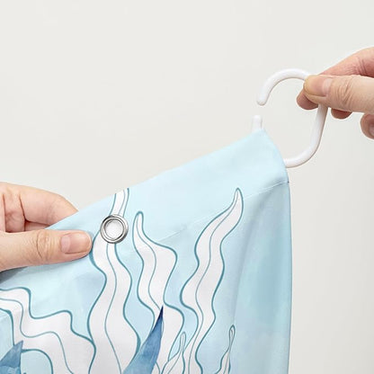 AILONEN Shark Shower Curtain for Bathroom, Cute Shark Bathroom Curtain,Blue Tie Dye Ocean Theme Bath Curtain 60" W*72" H Polyester Waterproof Children Boys Bathroom Curtain with 12 Hooks