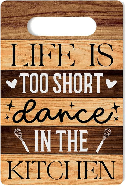 Farmhouse Kitchen Decor, Kitchen Signs Wall Decor, Kitchen Decorations, Kitchen Door Wall Hanging Decor, Life Is Too Short Dance in The Kitchen Wood Sign 8 x 12 Inch
