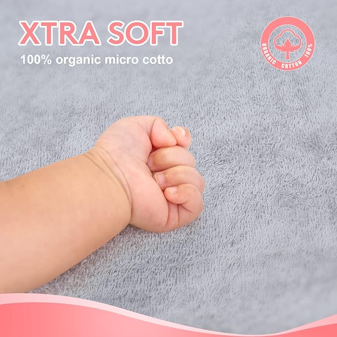Hooded Towel for Kids 100% Cotton Ultra Soft with Unique Animal Design Large for Infants 3-10 Years (Hippo)