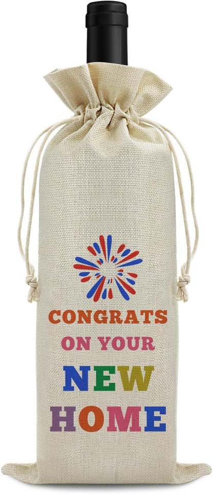Housewarming gifts for New House Wine Bag House Warming Gifts New House Wine Bags for New Home Owner Party Decorations New House Gift for Friend Women Men Wife Husband Wedding Birthday Christmas Gift