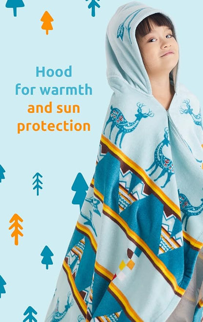 BANGSAUR Christmas Bath Towel, Kids Toddler Hooded Beach Towels, Boys Girls Gift 100% Cotton 50"x30" Robe Wrap,3-12 Years(Christmas Classic)