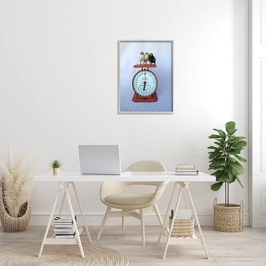 Stupell Industries Country BaBy Chick Birds on Vintage Kitchen Scale Framed Wall Art, Design By Tania Soderman