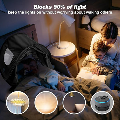 Blackout Bed Tent, Brings Comfortable Sleep Experience, Indoor Privacy Pop Bed Tent, for Personal Light Sleeper in Shared Spaces, Daily & Traveling