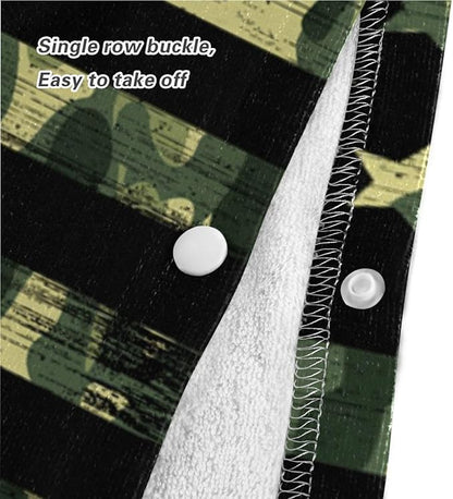 senya Kids Beach Towel, American Flag with Camouflage Grunge Hooded Bath Pool Beach Towel Wrap Cover-ups Beach Poncho for Boys Girls