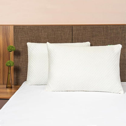 Shredded Memory Foam Pillows for Sleeping 2 Pack - Cooling Bed Pillows King Size Set of 2 - Medium Frim Gel Pillows for Side & Back Sleeper with Washable Removable Cover