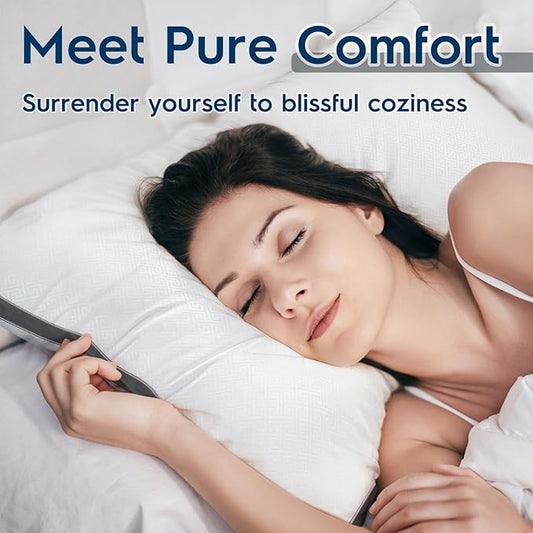 viewstar Pillows Queen Size Set of 2, Bed Pillows for Sleeping, Queen Pillows 2 Pack for Back and Side Sleepers, Fluffy Pillows for Bed with Down Alternative, Machine Washable, Dark Grey, 20" x 30"