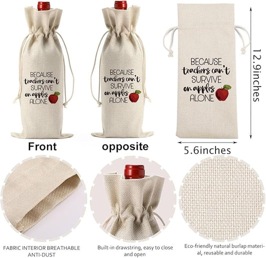 Teacher Wine Bag Teacher Gifts Teacher Appreciation Gifts Thank You Gifts for Teacher Back to School Teacher Gifts Teacher Christmas Gifts End of Year Teacher Gifts