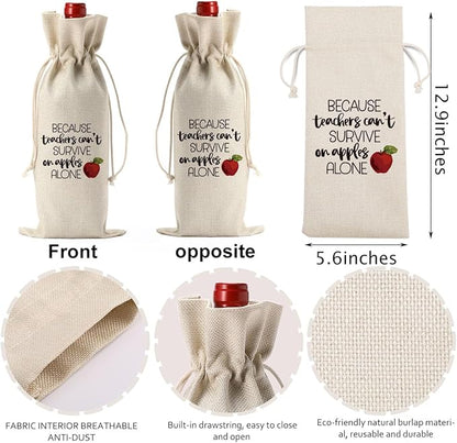 Teacher Wine Bag Teacher Gifts Teacher Appreciation Gifts Thank You Gifts for Teacher Back to School Teacher Gifts Teacher Christmas Gifts End of Year Teacher Gifts