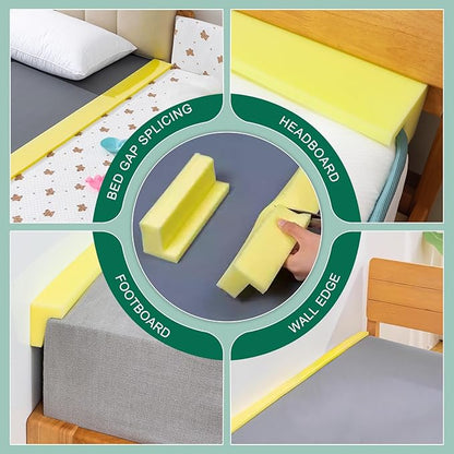 Bed Filler for Headboard, Suitable for Gap 1.6-2.2" of King Queen Twin Bed,78.7'' Long Wedge Sleeping Pillow, Foam Bed Mattress Gap Filler