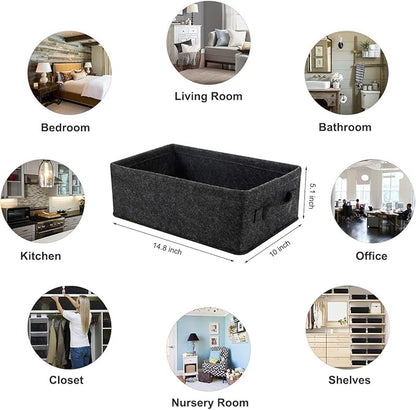 Long Gray Storage Baskets Narrow Storage Basket Organizer Storage Bins for Small Toys Keys Make Up Hair Cosmetic Drawer Home Decor Storage Basket Decorative Storage Bin