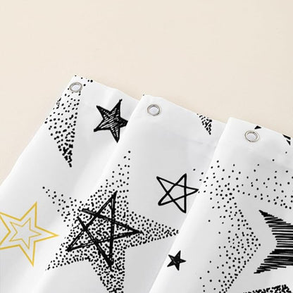 AILONEN Star Shower Curtain, Grey and Gold Tie Dye Star Bathroom Curtain,Minimalist Shower Curtain 72" W*78" H Polyester Waterproof Bathroom Curtain with 12 Hooks