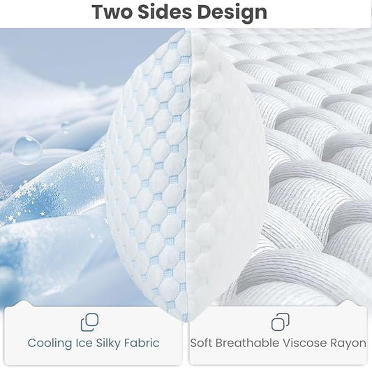 Shredded Memory Foam Pillows Pillow for Side Sleepers Cooling Pillows Stomach Sleeping Pillow Standard Pillow with 2 Extra Fill Blue