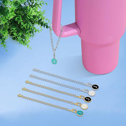 6PCS Letter Charm Accessories for Stanley Cup, Name ID Letter Handle Charm for Stanley Handle Identification Letter Pendant Handle Decoration for Stanley Tumbler Charms (Letter J)