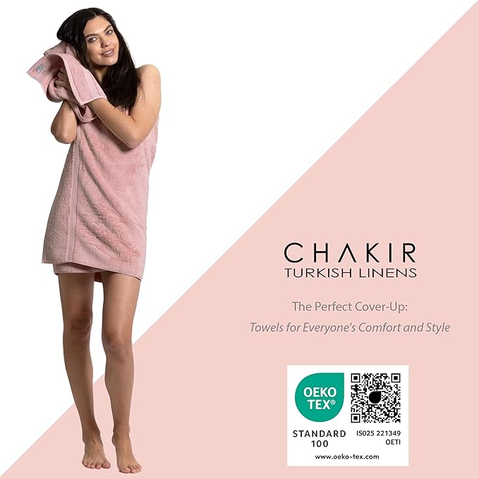 Chakir Turkish Linens | Hotel & Spa Quality 100% Cotton Premium Turkish Towels | Soft & Absorbent (4-Piece Washcloths, Pink)
