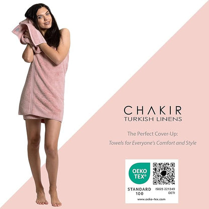 Chakir Turkish Linens | Hotel & Spa Quality 100% Cotton Premium Turkish Towels | Soft & Absorbent (4-Piece Washcloths, Pink)