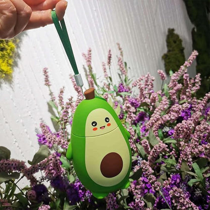 RiToEasysports Avocado Water Bottle, Cartoon Avocado Glass Double Layer Cute Water Cup Portable Girl Drinking Cup Gifts with Portable Carrying Rope Avocado Water Bottle