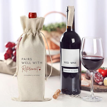 XFW 1Pcs Retirement Wine Bag Retirement Gifts for Women Men Pairs Well With Retirement Wine Bag Farewell Gifts for Coworkers Going Away Gift for Friends Boss