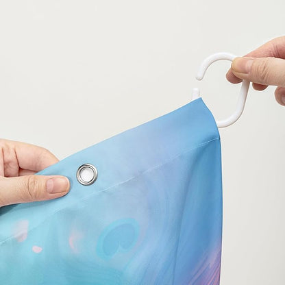 AILONEN Peacock Shower Curtain for Bathroom, Pink and Blue Peacock Feather Print Shower Curtain,Fashion Tie Dye Bath Curtain for Girls Women Waterproof 60" W*72" H