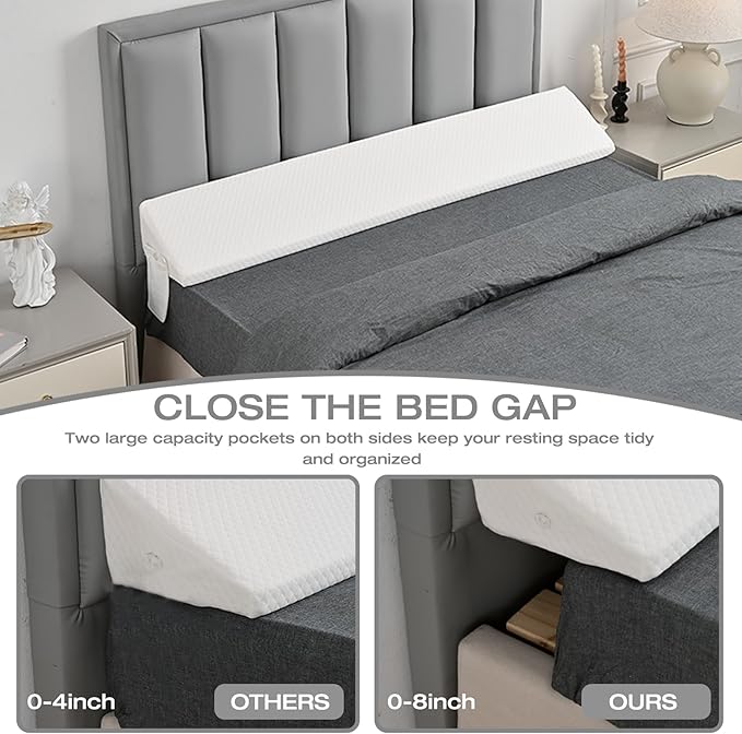 Headboard Wedge Pillow King Size Stop Bed Wedge Pillows for Headboard Mattress Gap Filler King Bed Pillow for Bedroom Accessories/Stuff/Essentials