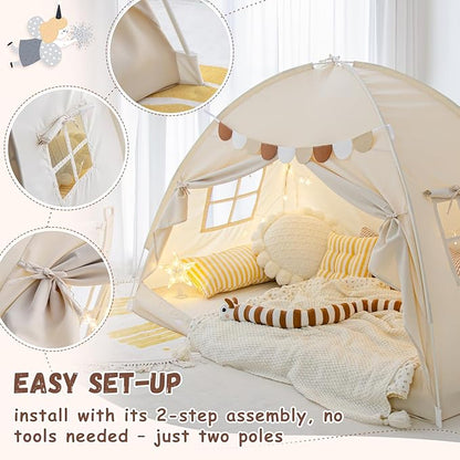 Twin Size Bed Canopy Bed Tents Dream Tent on Bed Privacy Space Blackout Sleeping Tents Indoor Breathable Portable Cottage Drafty Room Floor Bed Tents
