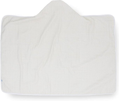 Little Unicorn Cotton Muslin & Terry Hooded Towel, Larger Size 1-6 Years (Tan Gingham)