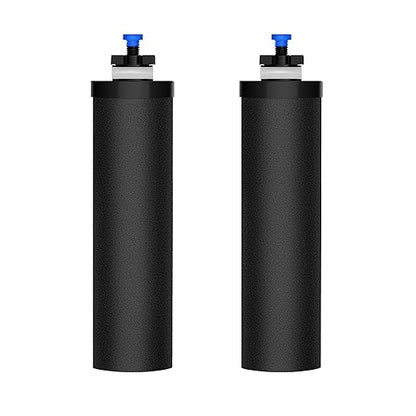 Water Filter Compatible with Berkey® Countertop Gravity Filter System Replacement for Berkey® Purification Elements Reduce Chlorine Black (Pack of 2)
