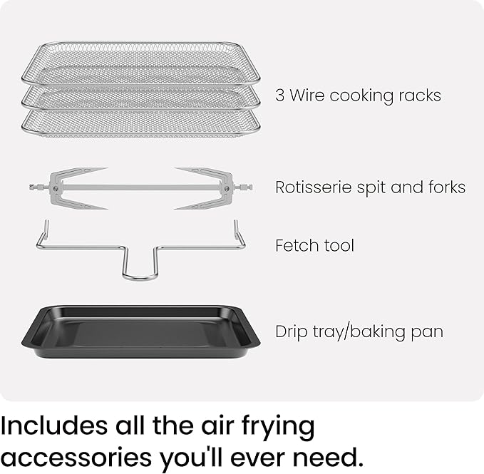 Chefman 12-Quart 6-in-1 Air Fryer Oven with Digital Timer, Touchscreen, and 12 Presets - Family Size Countertop Convection Oven, Dishwasher-Safe Parts