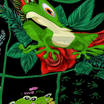 AILONEN Cartoon Frog Shower Curtain 72" W*84" H,Funny Frog Cartoon Green Animal Shower Curtain,Frog Lover Curtain Bathroom Decor Shower Curtain with 12 Hooks