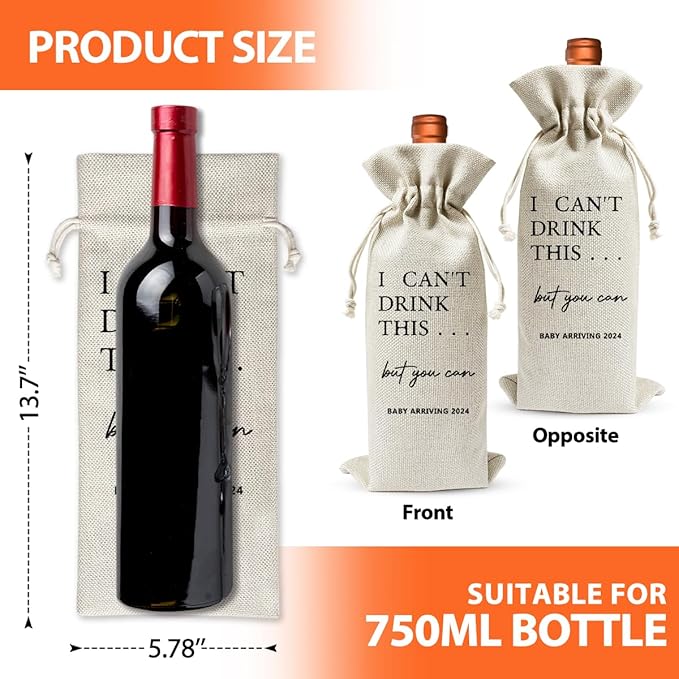 Pregnancy Announcement Gift, Baby Announcement, Baby or Pregnancy Reveal Gift for New Grandparents Uncle Aunt, Baby Shower Favor, Baby Party Decor, Pregnancy Keepsake Wine Bag