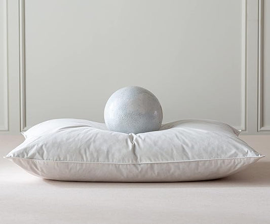 Luxury Goose Feathers Down Pillow King Size, Hotel Quality Fluffy Bed Pillow, Soft Pillow for Sleeping, Organic Cotton Cover(20x36”, Pack of 1)