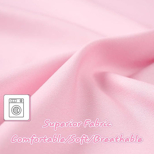 Hvqic Pink Canopy Bed Curtains - 4 Corner Post Bed Curtains Lightproof Princess Bed Canopy for Girls Rainbow Canopy Bed Curtains for Kids Room Decor(King,Pink-Cloud)