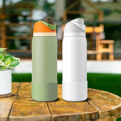 2PCS Silicone Water Bottle Boot for Owala 24oz 32oz 40oz, Anti-Slip Protective Sleeve Bottom Bumper Protector for FreeSip, Twist, and Flip Stainless Steel Water Bottles