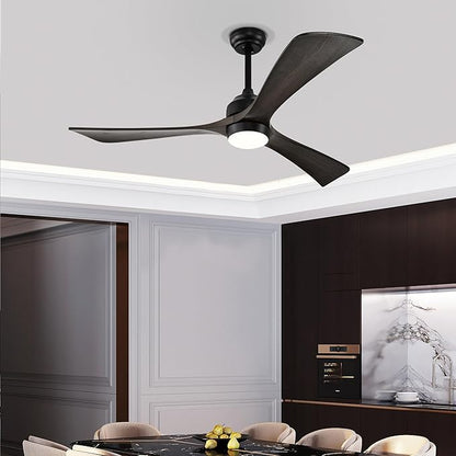 NicBex Ceiling Fan 52 Inch Ceiling Fan with Lights Ceiling Fans with 3 Blades and Remote Control Reversible Ceiling Fan with 6 Wind Speed Levels for Bedroom, Living Room, Full Black