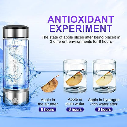 Hydrogen Water Bottle 3 Mins Portable Hydrogen Water Bottle Generator SPE PEM Technology Water Ionizer Gift for Love Suitable for Travel Exercise Home Black Lid