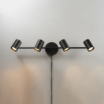 Globe Electric 64000119 26" 4-Light Plug-in Track Lighting, Matte Black, Pivoting Track Heads, 15-Foot Black Cord, in-Line on/Off Rocker Switch