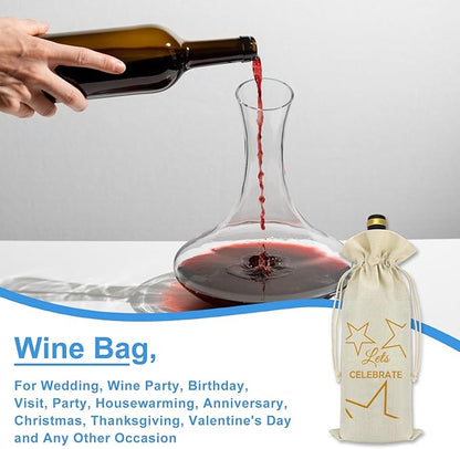 2024 Graduation Gifts Congratulations Gifts for Her Him Wine Bag Class Of 2024 Graduation Gifts Drawstring Burlap Reusable Wine Bottle Bag Graduation Gift for Daughter Son Niece Nephew Graduate Gifts