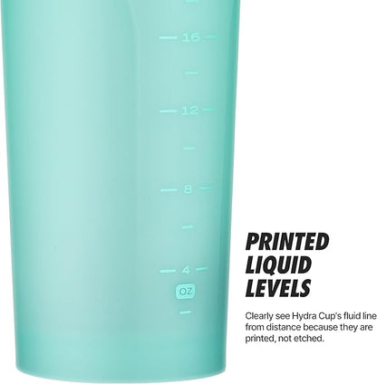 Hydra Cup ProFlow [2 Pack] 28 oz Shaker Bottles for Protein Shakes, Shaker Cups with Ball Blender Whisk, Shaker Bottle with Handle, Travel To Go, BPA Free (White & Teal, 28oz)