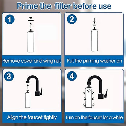 Water Filter Replacement for Berkey® Purification Elements Compatible with Berkey® Countertop Gravity Filter System Reduce Chlorine Black (Pack of 2)