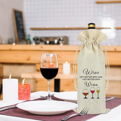 Wine Gift for Wine Lover Wine Bag Birthday Gift for Women Men Wine Lover Gifts for Her Best Friends Friendship Gifts Coworker Boss Leader Gift Funny Wine Themed Gifts Housewarming Gift Wine Bottle Bag