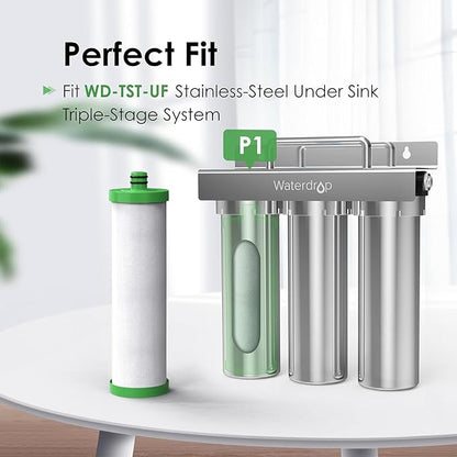 Waterdrop P1 Under Sink PP Water Filter, Replacement for TST-UF Ultra-Filtration Under Sink Water Filter System, Pack of 2