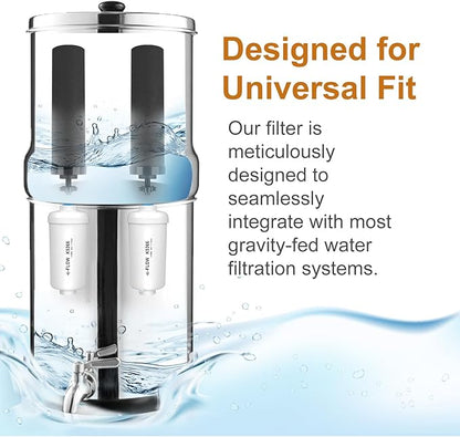 Water Filter Replacement for Berkey®, 2 Black Carbon Filters and 2 Fluoride Filters Compatible for Berkey® Water Filter 4 Combo Packs Compatible with Berkey® Gravity Water Filter System