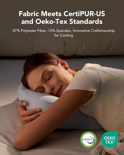 SKG P3E Cervical Neck Pillow for Sleeping, 3-Layer Ergonomic Neck Pillow with Adjustable Pillow Raiser for Side & Back Sleepers, Ergonomic Memory Foam Pillow, Medium Firm
